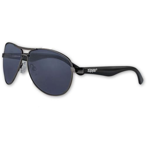 Zippo OB56-01 Oval Shape Sunglasses for Men, 50 mm Size, Black - 267000340