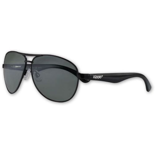 Zippo OB56-03 Oval Shape Sunglasses For Men, 62 mm Size, Black - 267000342