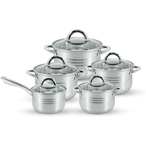 Royalford 10Pcs Stainless Steel Cookware Set -  RF10390