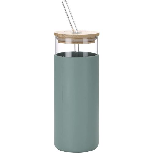 Royalford Borosilicate Glass Bottle With Bamboo Lid - RF10322