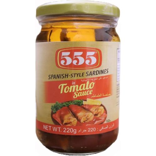 555 Spanish Style Sardines In Tomato Sauce 220 Gm Pack Of 24 (UAE Delivery Only)