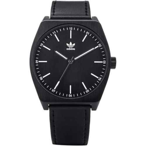 Adidas Men's Leather Analog Watch 38 mm, Black - Z05-756-00