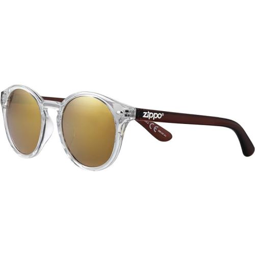 Zippo OB137-04 Round Shape Sunglasses for Men, 50 mm Size, Brown - 267000572