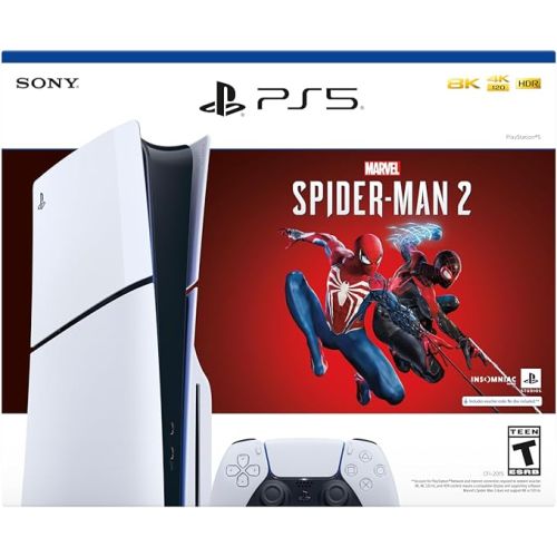 Sony PlayStation 5 Slim 1TB Disc Console with Marvel’s Spider-Man 2 Bundle (International Version)