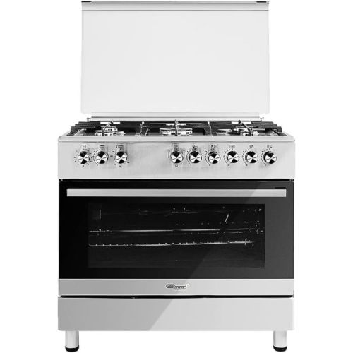 Super General 5 Burner Full-Safety Gas-Cooker, Steel-Cooker, Gas-Oven, Automatic Ignition, Thermostat, Double Rotisserie, Minute Minder - SGC9603FSHG