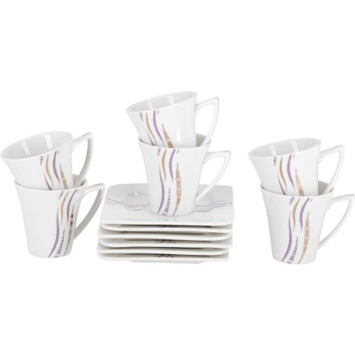 Royalford Cup & Saucer 12pcs, White - RF4306