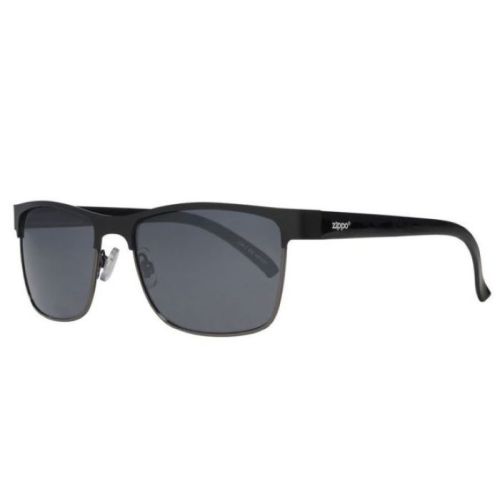 Zippo OB12-01 Semi-Rimless Sunglasses For Men, 58 mm Size, Black - 267000199