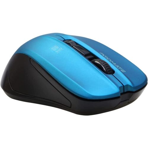 Promate Wireless Mouse, Comfortable Ambidextrous 2.4GHz Cordless Ergonomic Mice with 4 Programmable Buttons,  CONTOUR.BLUE