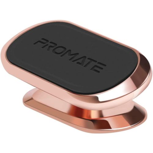 Promate Magnetic Car Phone Holder, Universal Cradleless Stick-On Dashboard Mount with 360-Degree Rotation, MAGNETTO-3.ROSEGOLD