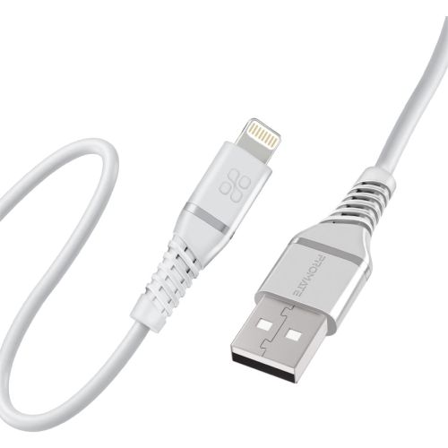 Promate USB-A to Lightning Cable, POWERLINE-AI120.White