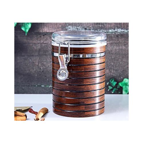 Royalford CherryWood Acrylic Canister 790 ml Brown - RF8222
