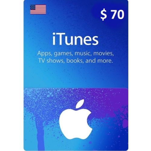 $70 USA Apple iTunes Gift Card (Instant E-mail Delivery)