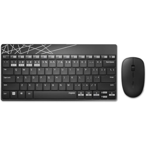 Rapoo 8000M Combo Key Board And Mouse Multimode Black - 19472