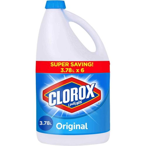Clorox Bleach, Original - 6 x 3.78 L