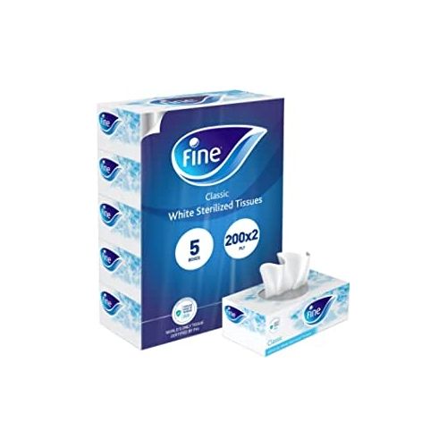 Fine Classic Facial Tissues, 2 Ply - 8 x 5 x 200 sheets