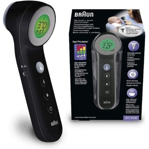 Braun 3 In 1 No Touch + Touch Thermometer Black - BNT400B