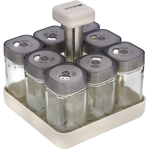 Royalford Spice Rack Set 8 Jars With Revolving Stand - RF10520
