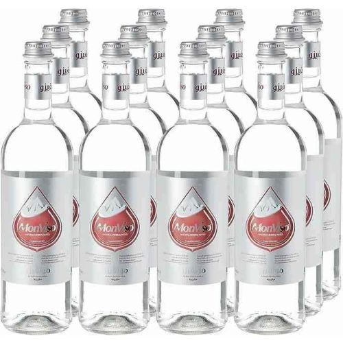 Monviso Sparkling Mineral Water in Glass Bottle - 750 ml - 12pcs
