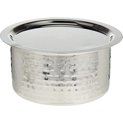 Royalford Hammered Pot, 2.2l Stainless Steel Tope-(Silver)-(RF10761)