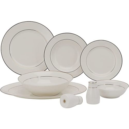 Royalford 28 Piece Premium Bone China Dinner Set-(White)-(RF11048)
