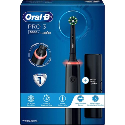 Oral B Pro 3 Electric Toothbrush Smart Pressure Sensor & Travel Case Gift - D5055133X