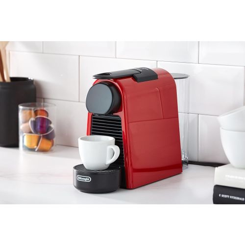 DeLonghi Essenza Mini EN 85.R Nespresso System Pod Coffee Machine, Red/Black