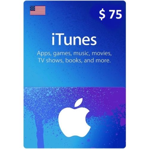 $75 USA Apple iTunes Card (Instant E-mail Delivery)