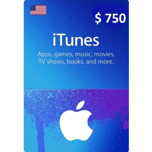 $750 USA Apple iTunes Gift Card (Instant E-mail Delivery)