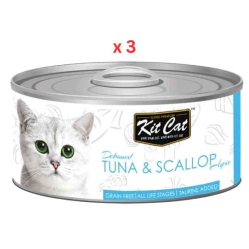 Kit Cat Tuna & Scallop 80g Cat Wet Food (Pack Of 3)