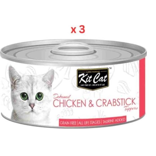 Kit Cat  Chicken & Crabstick 80g Cat Wet Food (Pack Of 3)