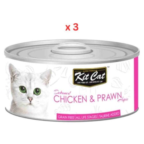 Kit Cat Chicken & Prawn 80g Cat Wet Food (Pack Of 3)