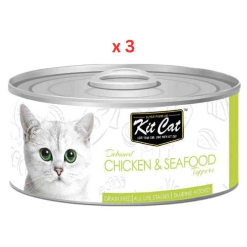 Kit Cat Chicken & Seafood 80g Cat Wet Food (Pack Of 3)