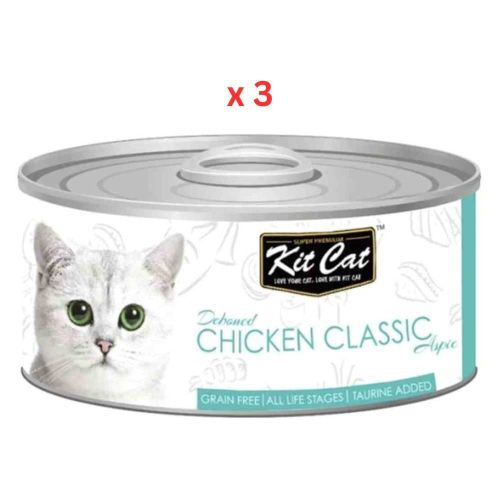 Kit Cat Chicken Classic 80g Cat Wet Food (Pack Of 3)