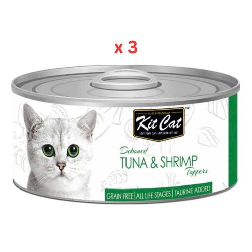Kit Cat  Deboned Tuna & Shrimp Toppers 80g Cat Wet Food (Pack Of 3)