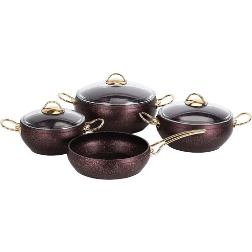 Royalford 7 Piece Golden Belly Granite Coated Cookware Set - RF11306