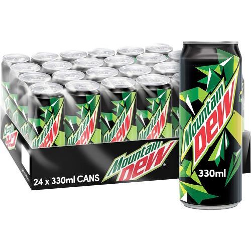 Mountain Dew Soft Drink Can 330ml (Pack of 24)