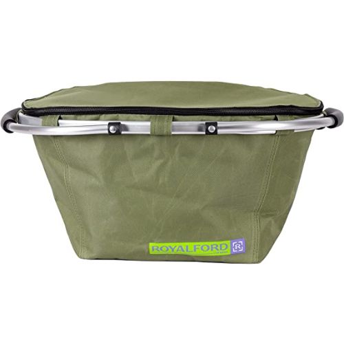 Royalford 26L Insulated Picnic And Grocery Basket, Green - RF11377