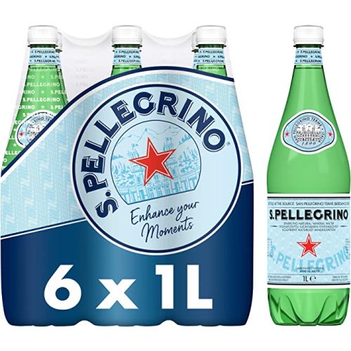 San Pellegrino Sparkling Natural Mineral Water 1L Plastic (Pack of 6)