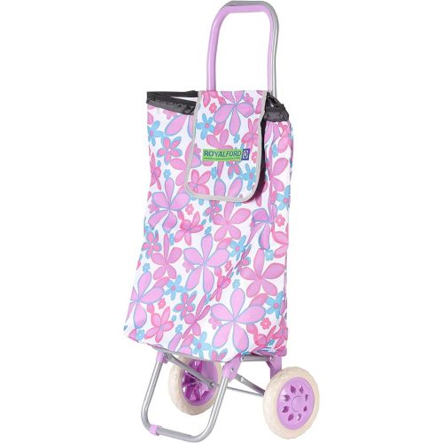 Royalford 34 L Shopping Trolley Bag-(Pink Floral)-(RF11370)