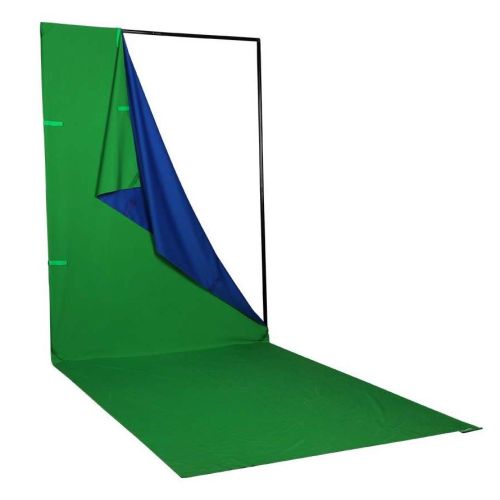 Phottix Q-Drop Collapsible Backdrop Kit, 4 In Color Cloth Blue, Green, Black, White - QDROPKIT