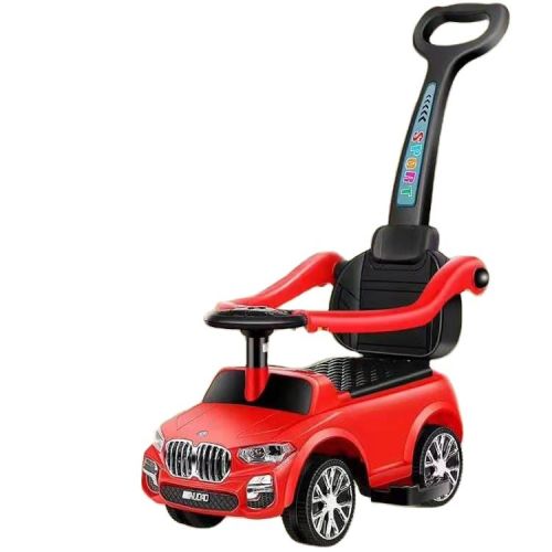 Megastar Ride On Baby Toddler 3-in-1 BMW Style Push Car Stroller With Lights & Pull handle, Red - 8717BMW-GGSX-RED (UAE Delivery Only)