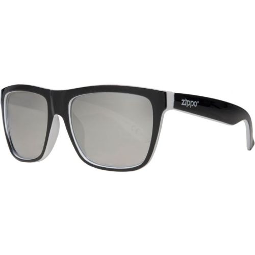Zippo OB22-02 Rectangular Frame Sunglasses For Men, 52 mm Size, Silver&Black - 267000213