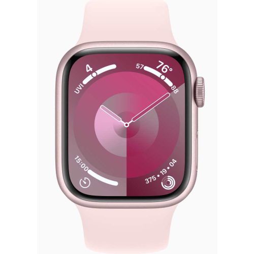 Apple Watch Series 9, 41mm, GPS, Pink Aluminum Case With Light Pink Sport Loop - MR933