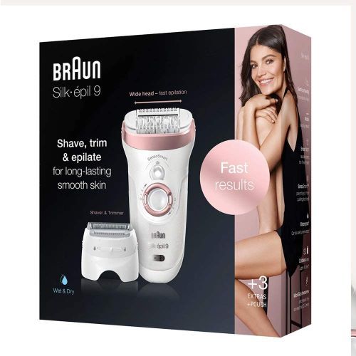Braun Silk Epil Wet & Dry Epilator With 4 Extras Including Shaver Head  - SES 9720