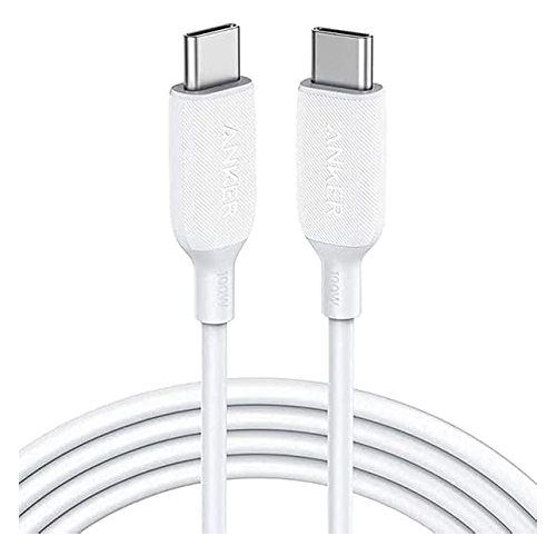 Anker PowerLine USB C to USB C Cable 100W 6ft, Type C Fast Charging Cable 2.0, PD Charging for Apple MacBook Pro 2020, iPad Pro 2020, Galaxy S10 Plus S9 S8 Plus, Pixel, Switch, LG V20-(White)-(A8856H21)