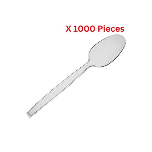 Hotpack Plastic Heavy Duty Clear Spoon 1000 Pieces - CDSPHD6