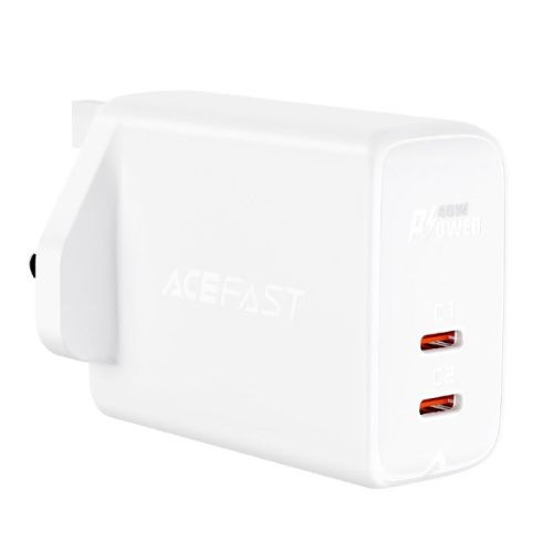 Acefast  Fast Charge Wall Charger A12 PD40W (2xUSB-C) UK- White