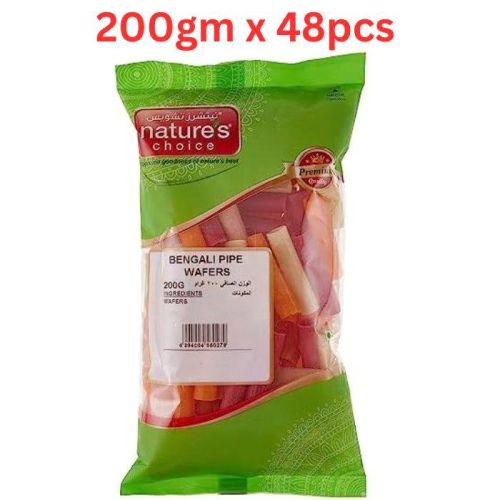 Natures Choice Bengali Pipe Wafers 200gm Pack Of 48 (UAE Delivery Only)