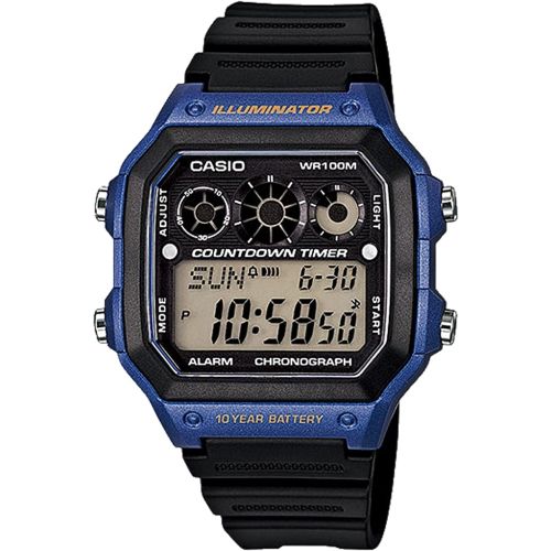 Casio Men's Digital Dial Black Resin Band Watch AE 1300WH 2A