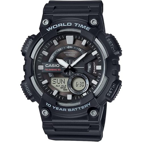 Casio Mens Quartz Watch, Analog-Digital Display and Resin Strap AEQ-110W-1A
